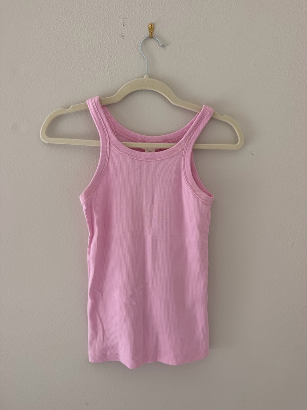 Pink Ribbed Tank Top